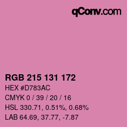 Color code: RGB 215 131 172 | qconv.com
