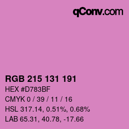 Color code: RGB 215 131 191 | qconv.com