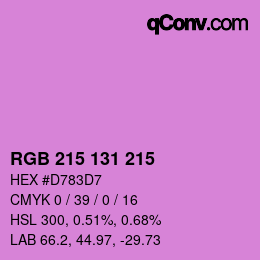 Color code: RGB 215 131 215 | qconv.com
