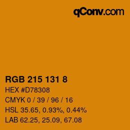 カラーコード: RGB 215 131 8 | qconv.com