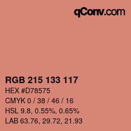 Farbcode: RGB 215 133 117 | qconv.com