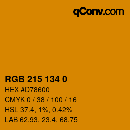 Color code: RGB 215 134 0 | qconv.com