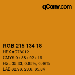 Color code: RGB 215 134 18 | qconv.com