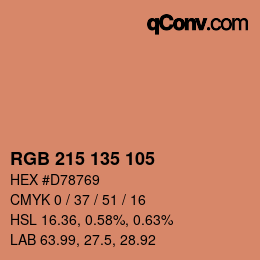Color code: RGB 215 135 105 | qconv.com