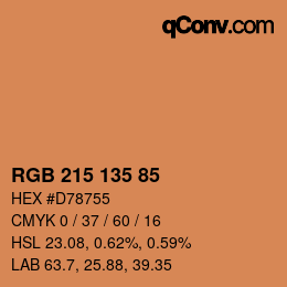 颜色代码: RGB 215 135 85 | qconv.com