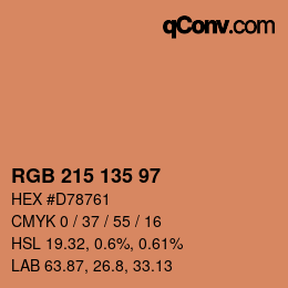 Color code: RGB 215 135 97 | qconv.com