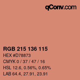 Color code: RGB 215 136 115 | qconv.com