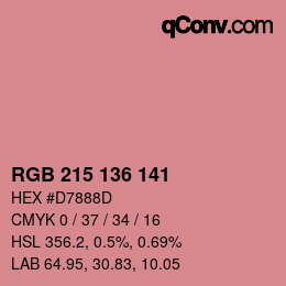 Color code: RGB 215 136 141 | qconv.com