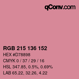 Color code: RGB 215 136 152 | qconv.com