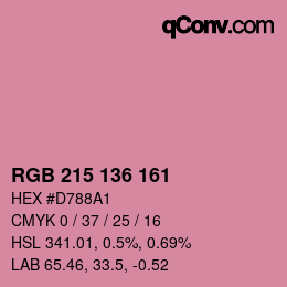 カラーコード: RGB 215 136 161 | qconv.com