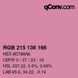 Color code: RGB 215 136 166 | qconv.com