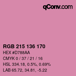 Color code: RGB 215 136 170 | qconv.com