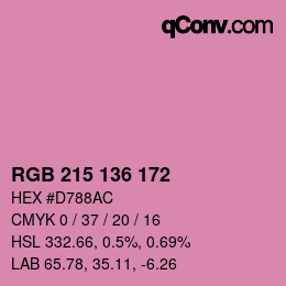 Color code: RGB 215 136 172 | qconv.com