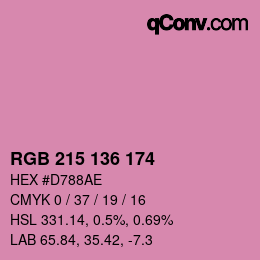 Color code: RGB 215 136 174 | qconv.com