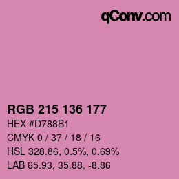 颜色代码: RGB 215 136 177 | qconv.com