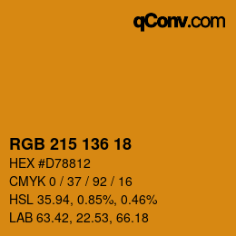 Color code: RGB 215 136 18 | qconv.com