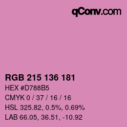 Color code: RGB 215 136 181 | qconv.com