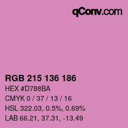 Color code: RGB 215 136 186 | qconv.com