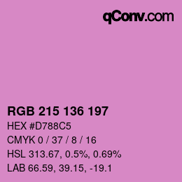 Color code: RGB 215 136 197 | qconv.com