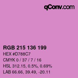 Color code: RGB 215 136 199 | qconv.com