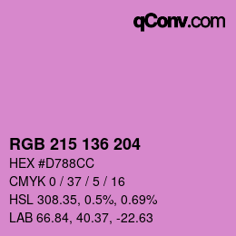 Color code: RGB 215 136 204 | qconv.com