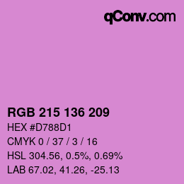 Color code: RGB 215 136 209 | qconv.com