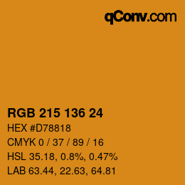Color code: RGB 215 136 24 | qconv.com