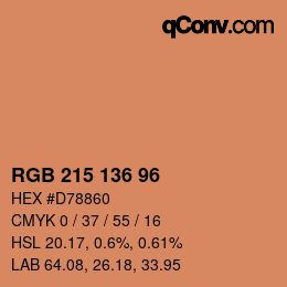 Color code: RGB 215 136 96 | qconv.com