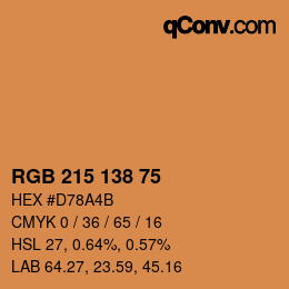 Código de color: RGB 215 138 75 | qconv.com