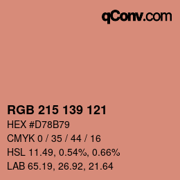 Color code: RGB 215 139 121 | qconv.com