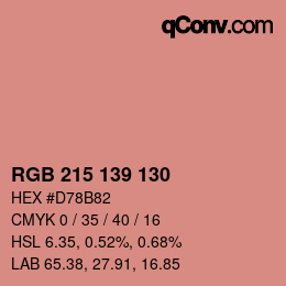 カラーコード: RGB 215 139 130 | qconv.com