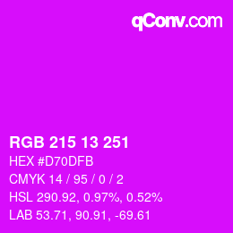 カラーコード: RGB 215 13 251 | qconv.com