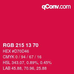 Color code: RGB 215 13 70 | qconv.com