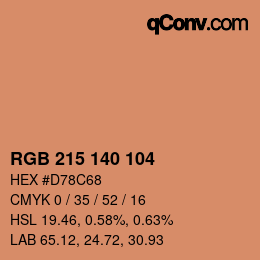 カラーコード: RGB 215 140 104 | qconv.com