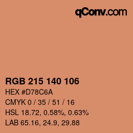 Color code: RGB 215 140 106 | qconv.com
