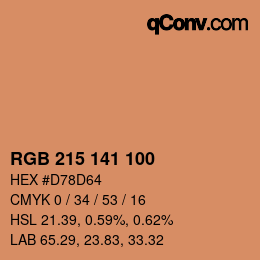 Color code: RGB 215 141 100 | qconv.com