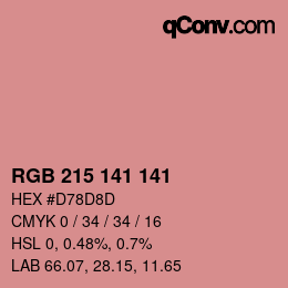 Color code: RGB 215 141 141 | qconv.com