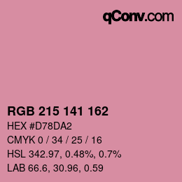 Color code: RGB 215 141 162 | qconv.com