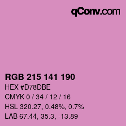 Color code: RGB 215 141 190 | qconv.com
