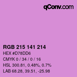 Farbcode: RGB 215 141 214 | qconv.com