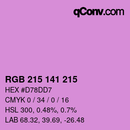 Color code: RGB 215 141 215 | qconv.com