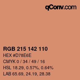 Color code: RGB 215 142 110 | qconv.com