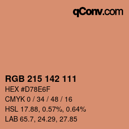 Color code: RGB 215 142 111 | qconv.com