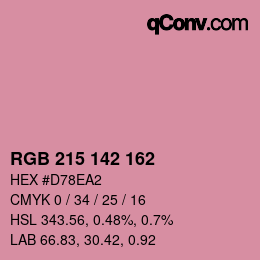 Color code: RGB 215 142 162 | qconv.com