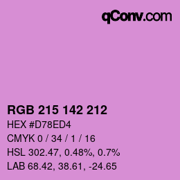 Color code: RGB 215 142 212 | qconv.com