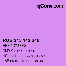 Color code: RGB 215 142 240 | qconv.com