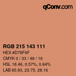 Color code: RGB 215 143 111 | qconv.com