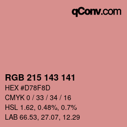 Color code: RGB 215 143 141 | qconv.com