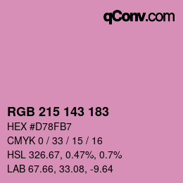 Color code: RGB 215 143 183 | qconv.com