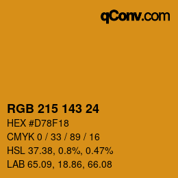 カラーコード: RGB 215 143 24 | qconv.com